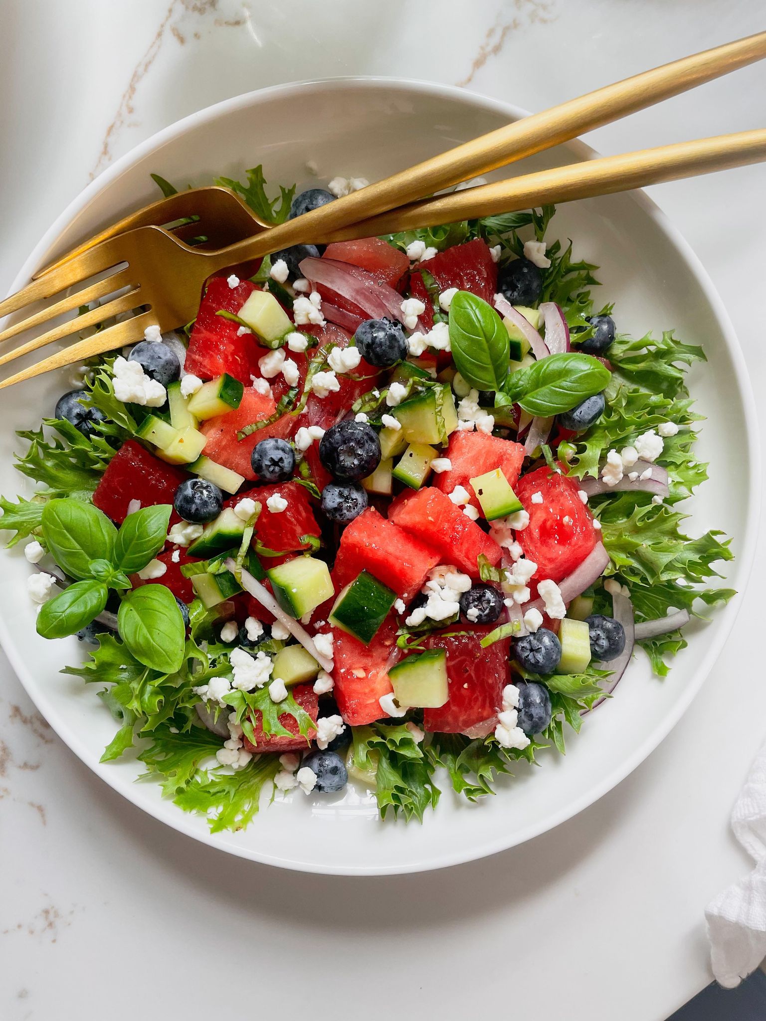 Watermelon Basil Salad