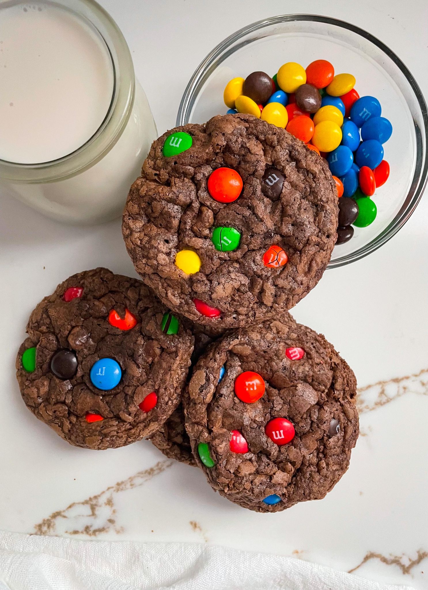 One Bowl Chocolate Brownie M&M Cookies