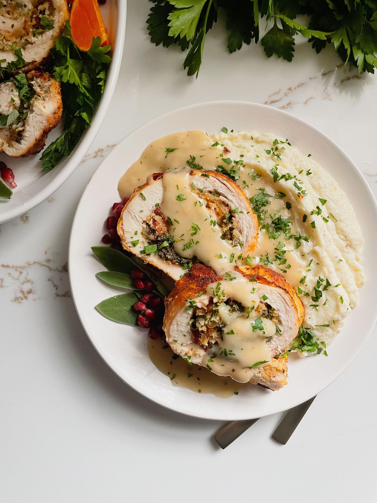 Turkey Roulade with Bacon, Kale & Parmesan - Espresso and Lime