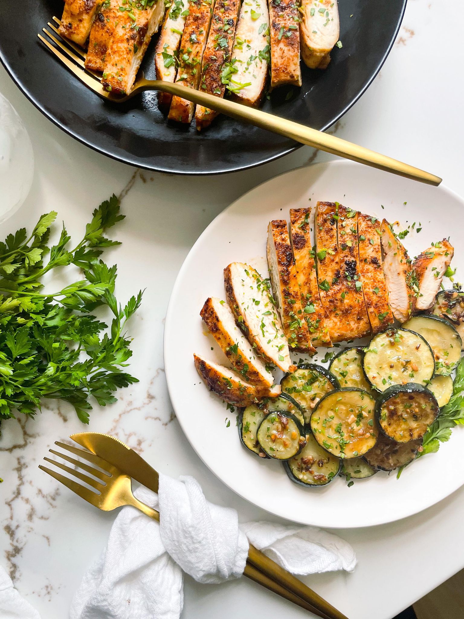 Grilled Chicken with Zucchini Espresso and Lime