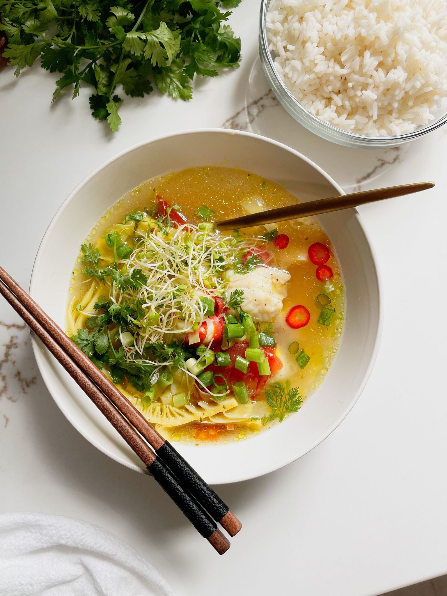 Hot & Sour Bamboo Soup Espresso and Lime